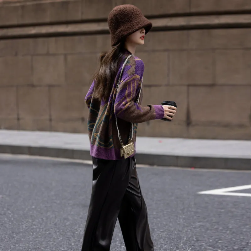 【dme】 Knitwear Women's Eggplant Purple-6