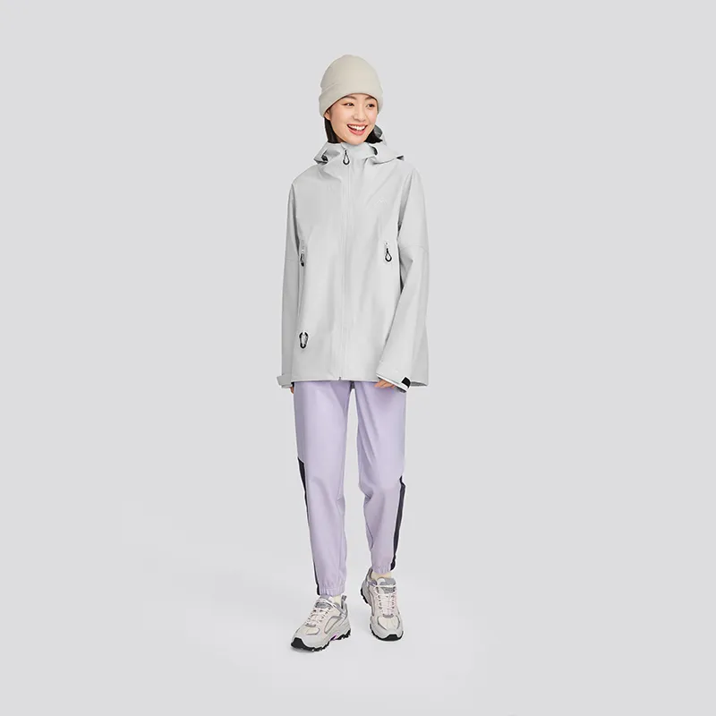 Skechers Waterproof And Windproof Windbreaker Jacket Unisex Moonball Gray-4