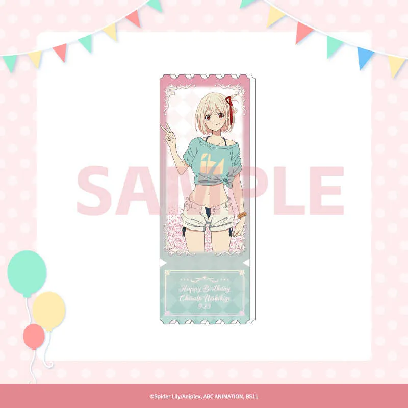 Aniple Lycoris Recoil, Chisato Kusumi's Birthday Commemoration, Sand Flow Ticket Stub Acrylic Stands-1
