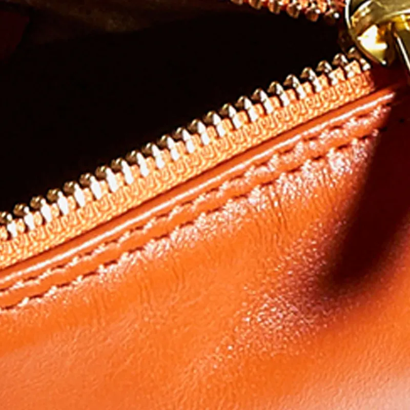 Manu Atelier Calfskin Crossbody Bag Shoulder Bag Women's Orange-4