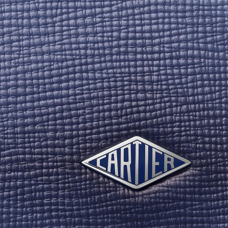 CARTIER Grained Calfskin Wallet Women's Dark Blue-3