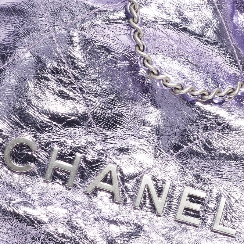 CHANEL Calfskin One Shoulder Handbag Mini Women's Purple-4