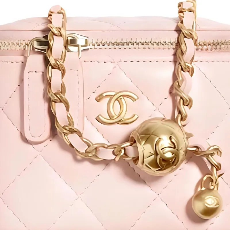 CHANEL Sheepskin Box Bag, Makeup Bag, Shoulder Bag, Crossbody Bag Trumpets Women's Cherry Blossom Pink-2