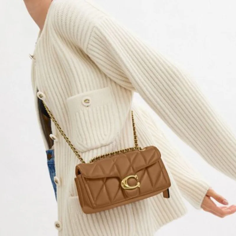 COACH Tabby Sheepskin Crossbody Bag, Shoulder Bag Trumpets Women's Honeys Brown-4