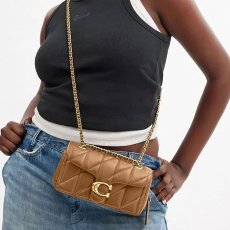 COACH Tabby Sheepskin Crossbody Bag, Shoulder Bag Trumpets Women's Honeys Brown-5