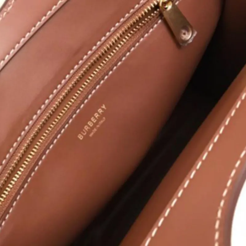 Burberry Pocket Bag Two-Tone Canvas With Leather Shoulder Bag Crossbody Bag Handbag Medium Size Women's Khaki-4