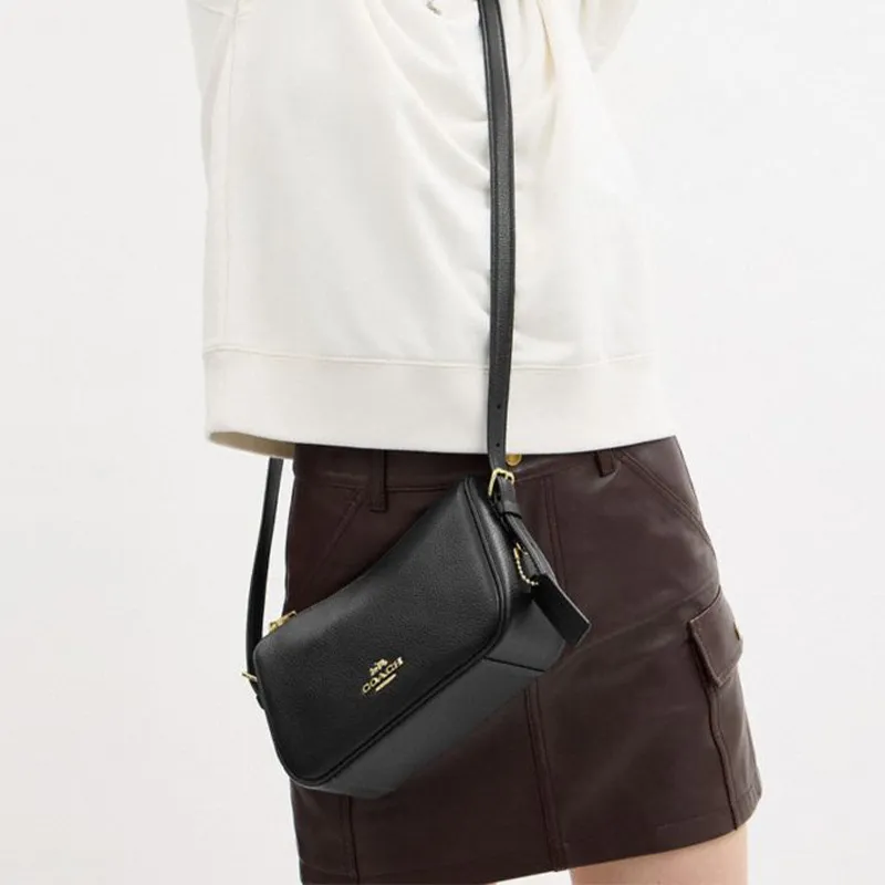 COACH Kailey Cow Leather Handbag, Shoulder Bag Medium Size Women's Black-3