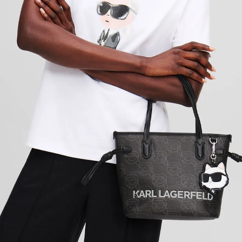 Karl Lagerfeld Small Ikon Monogram Tote Bag-4