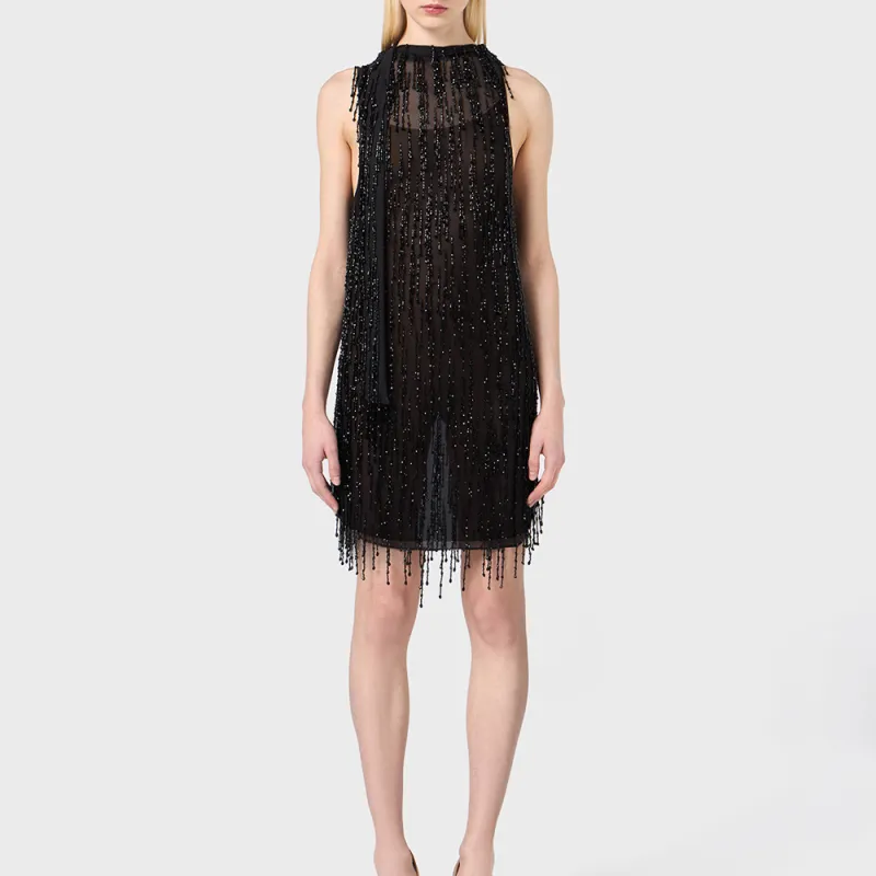 Blumarine Bead embellished Georgette Mini Dress-2