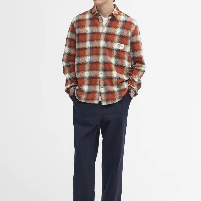 BARBOUR FW24 Barbour Stonebank Relaxed Check Shirt Men's Black Ginger-3