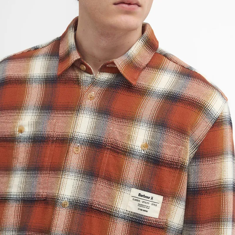 BARBOUR FW24 Barbour Stonebank Relaxed Check Shirt Men's Black Ginger-4
