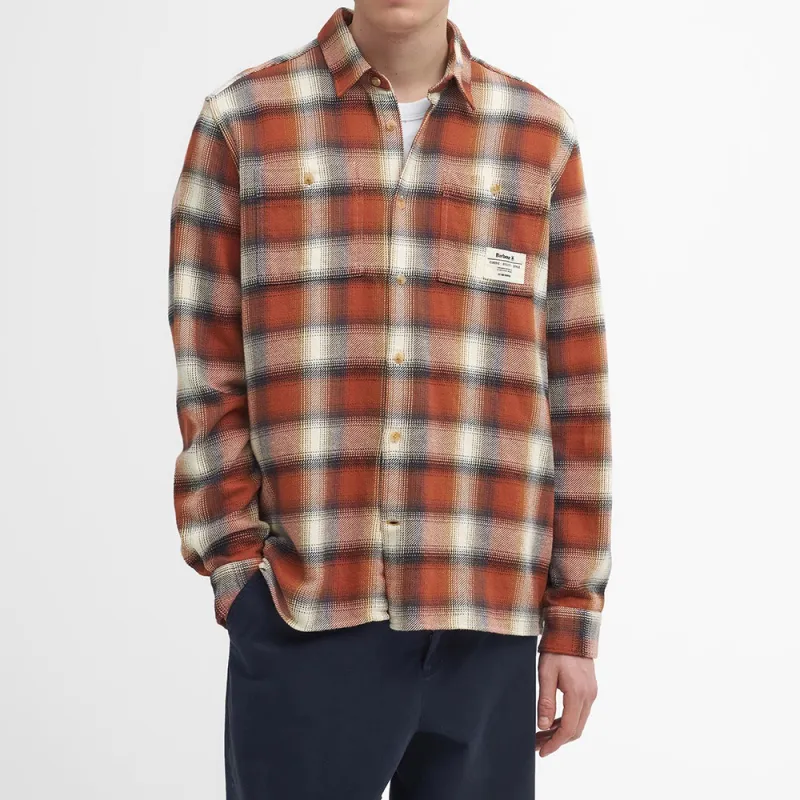 BARBOUR FW24 Barbour Stonebank Relaxed Check Shirt Men's Black Ginger-1