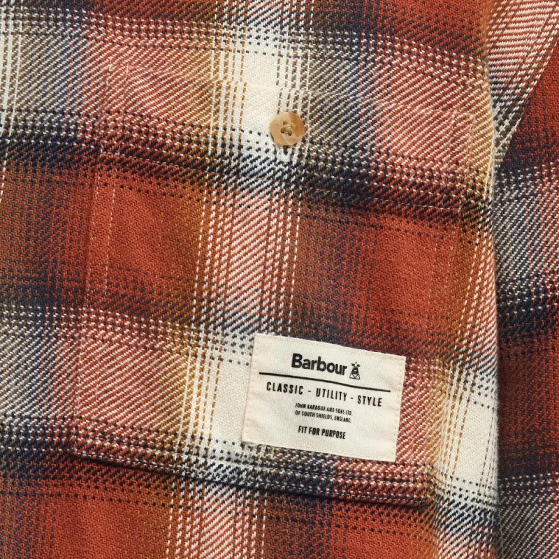 BARBOUR FW24 Barbour Stonebank Relaxed Check Shirt Men's Black Ginger-6