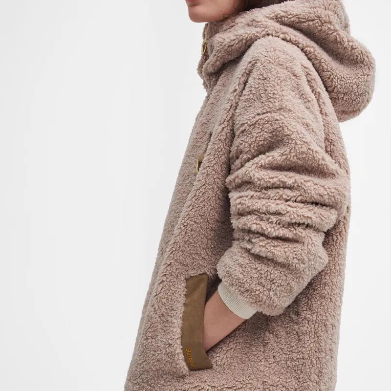 BARBOUR FW24 Amber Fleece Puffer Jacket Women's Beige-3