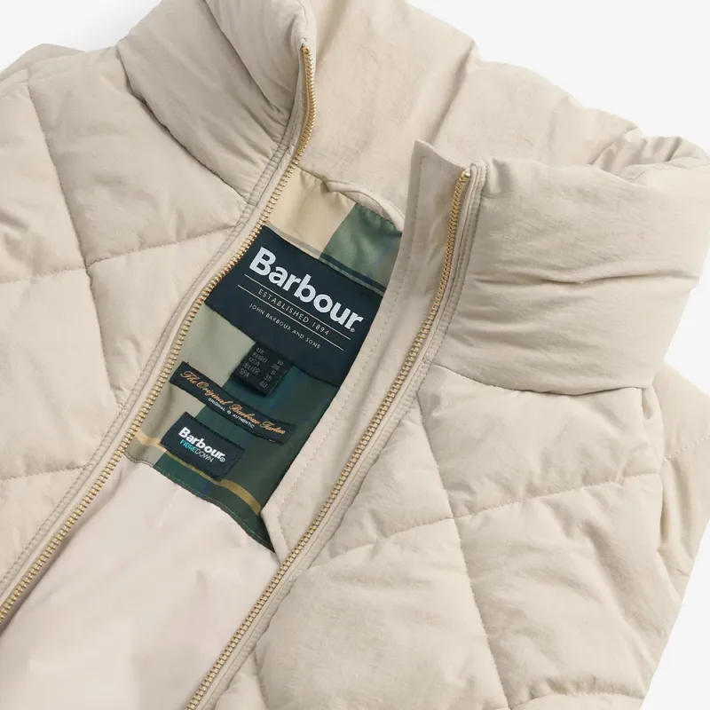 BARBOUR FW24 Leverton Gilet Leverton Puffer Jacket Women's Oatmeal Latte-7