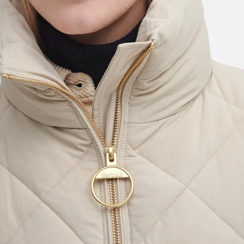 BARBOUR FW24 Leverton Gilet Leverton Puffer Jacket Women's Oatmeal Latte-6