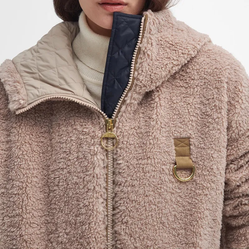 BARBOUR FW24 Amber Fleece Puffer Jacket Women's Beige-5