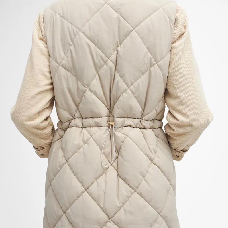 BARBOUR FW24 Leverton Gilet Leverton Puffer Jacket Women's Oatmeal Latte-5