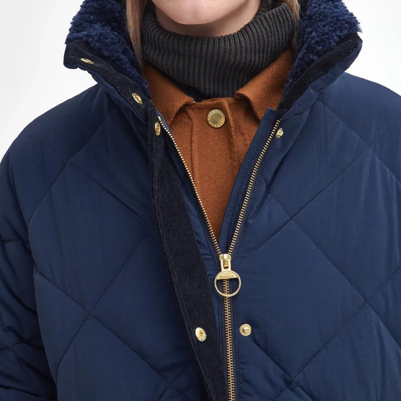 BARBOUR FW24 Bearnie Longline Puffer Jacket Women's Navy-4