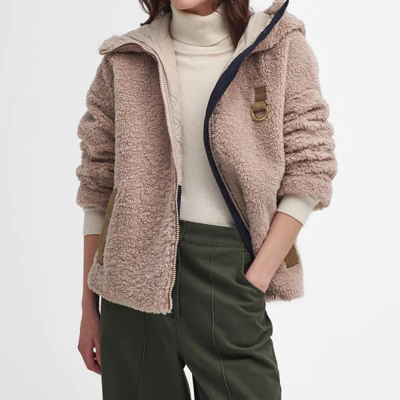 BARBOUR FW24 Amber Fleece Puffer Jacket Women's Beige-4