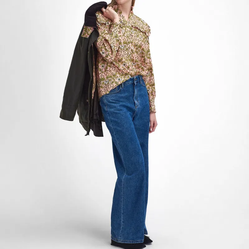 BARBOUR x William Morris Gallery Isabella FW24 Shirt Women's Pink Green-3