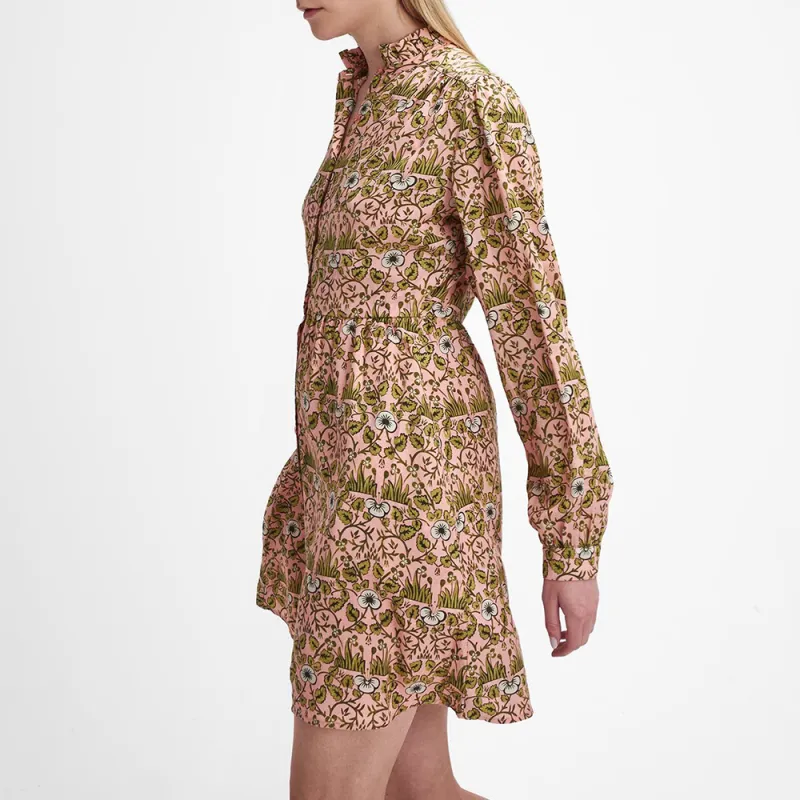 BARBOUR x William Morris Gallery Isabella FW24 Long-Sleeved Dresses Women's Pink Green-3