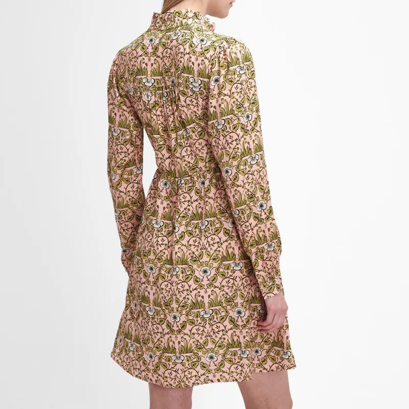 BARBOUR x William Morris Gallery Isabella FW24 Long-Sleeved Dresses Women's Pink Green-2