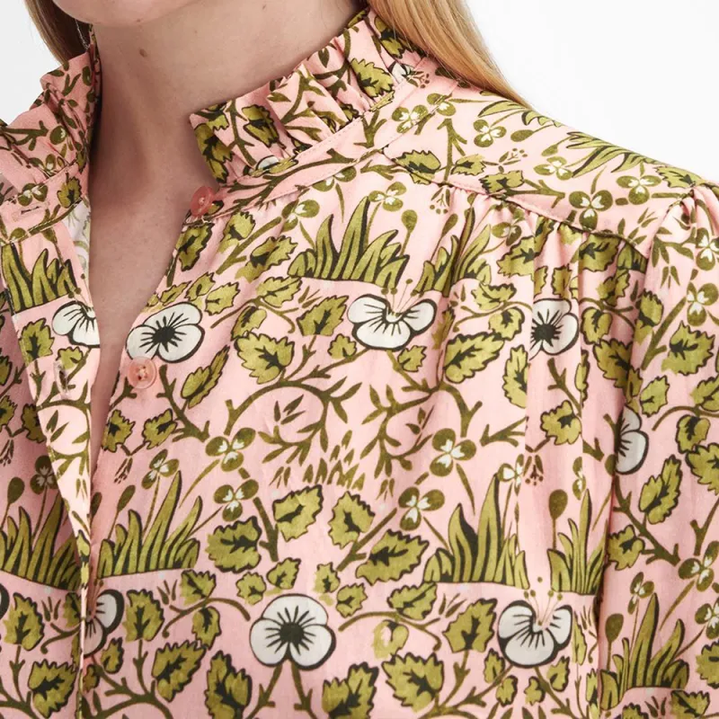 BARBOUR x William Morris Gallery Isabella FW24 Long-Sleeved Dresses Women's Pink Green-6