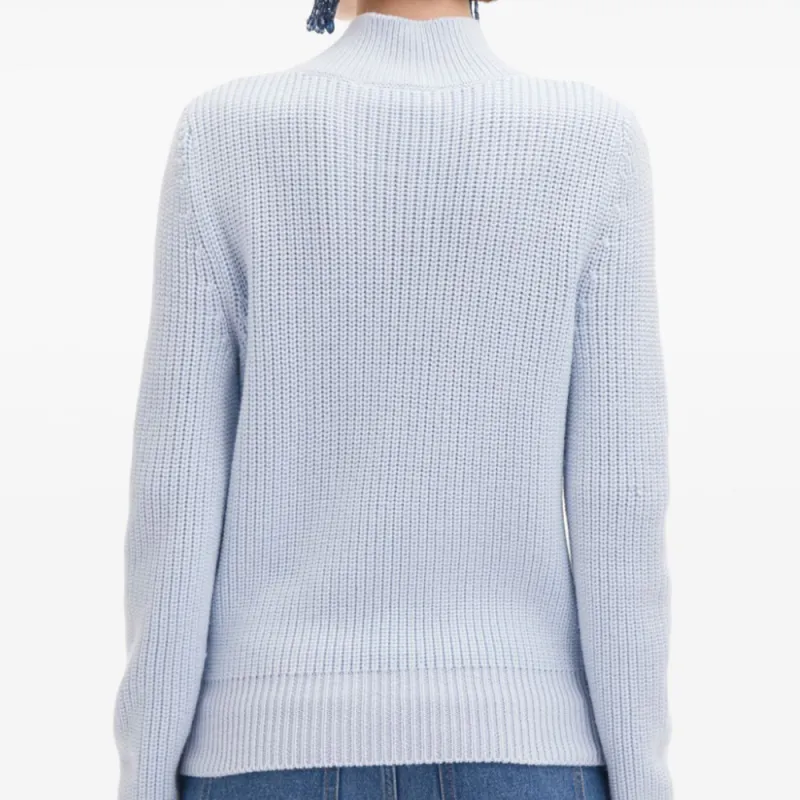 Oscar De La Renta Orchid Embroidered Portrait Sweater-2
