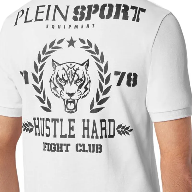 PLEIN SPORT Logo print Cotton Polo Shirt-4