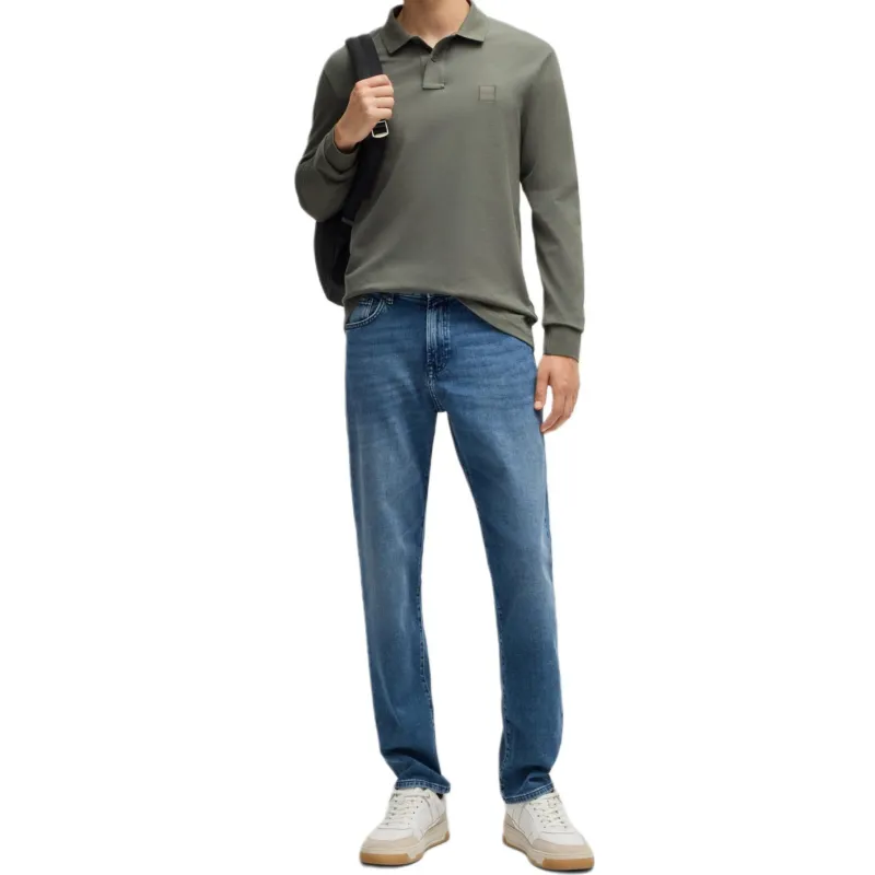 HUGO BOSS FW24 Polo Shirt Men's Gray Green-1