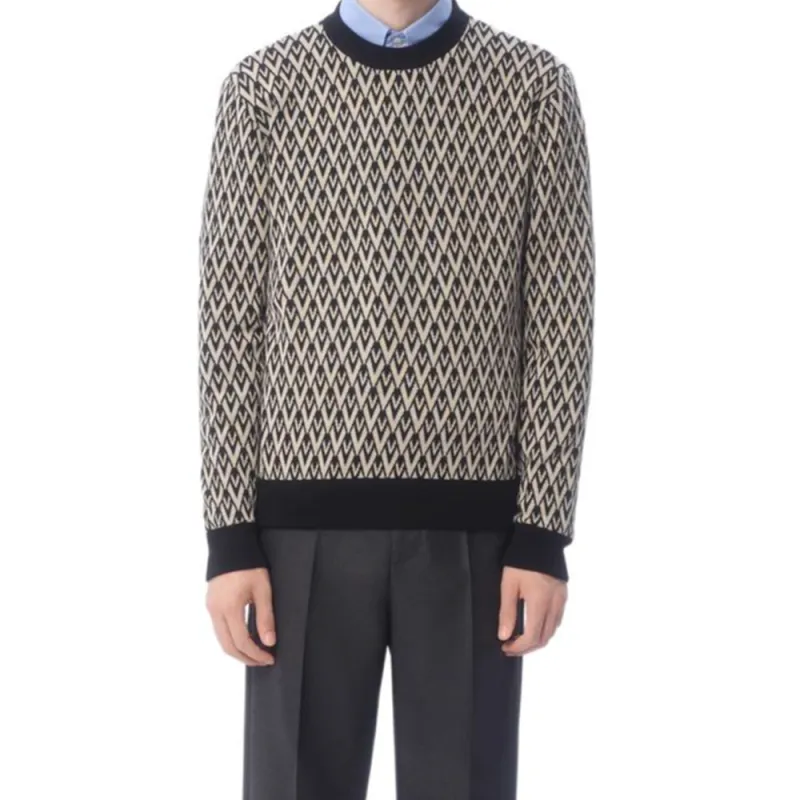 Valentino Toute La V Jacquard Crewneck Jumper-1