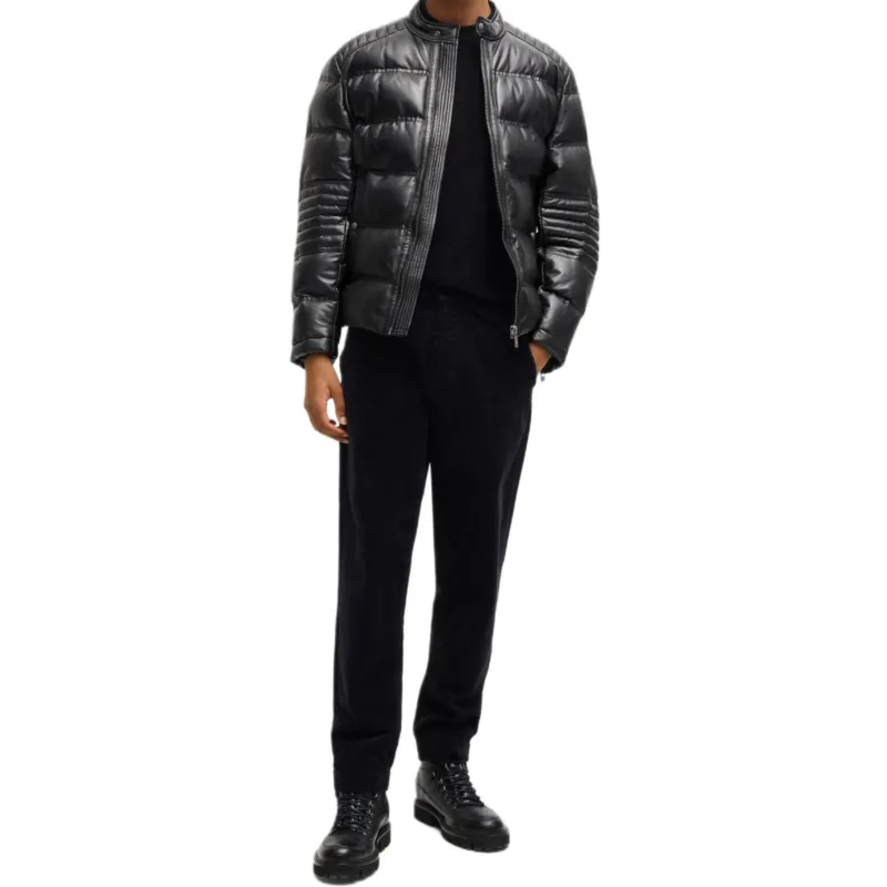 HUGO BOSS FW24 Leather Jacket Men's Black-3