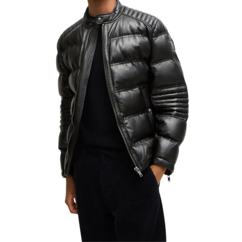 HUGO BOSS FW24 Leather Jacket Men's Black-1