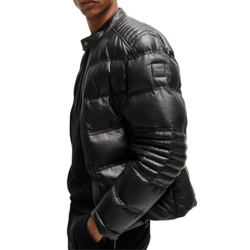 HUGO BOSS FW24 Leather Jacket Men's Black-4