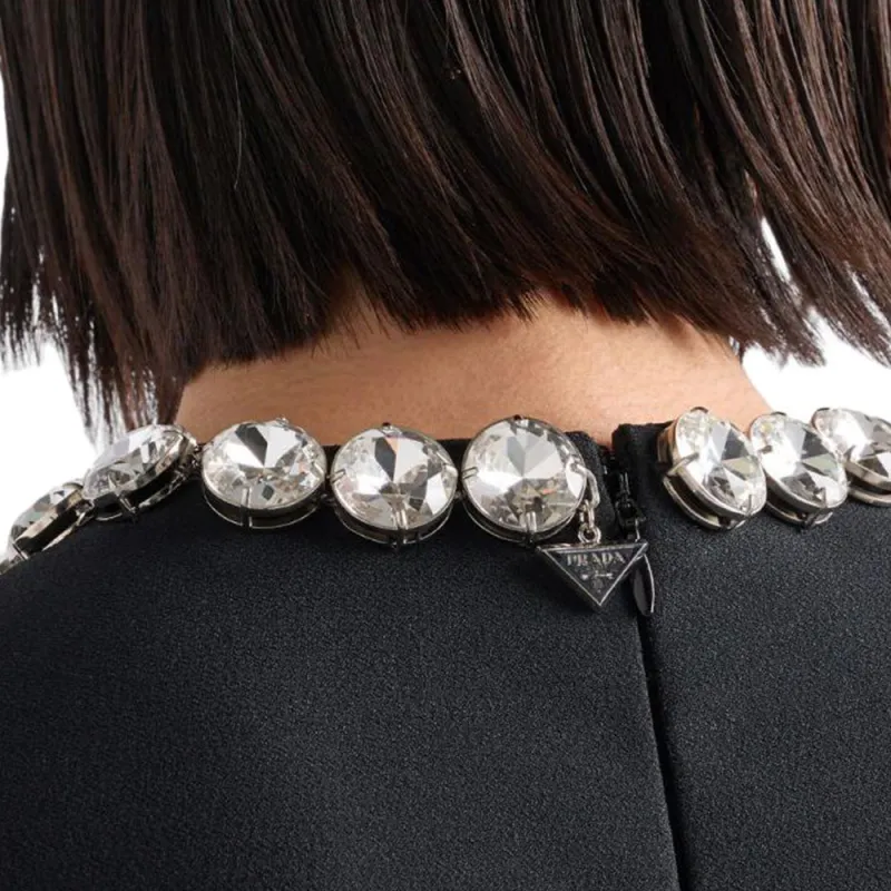 PRADA Glass Crystal Embellishment Dress-5