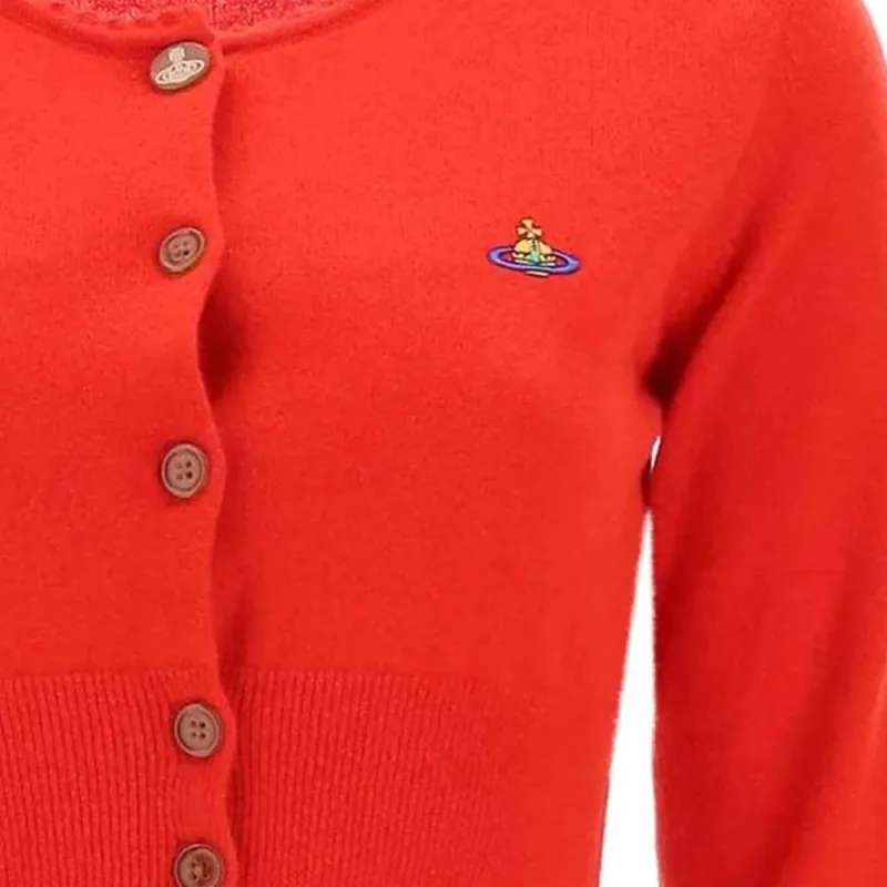 Vivienne Westwood Orb Embroidered Cropped Knitted Cardigan-4