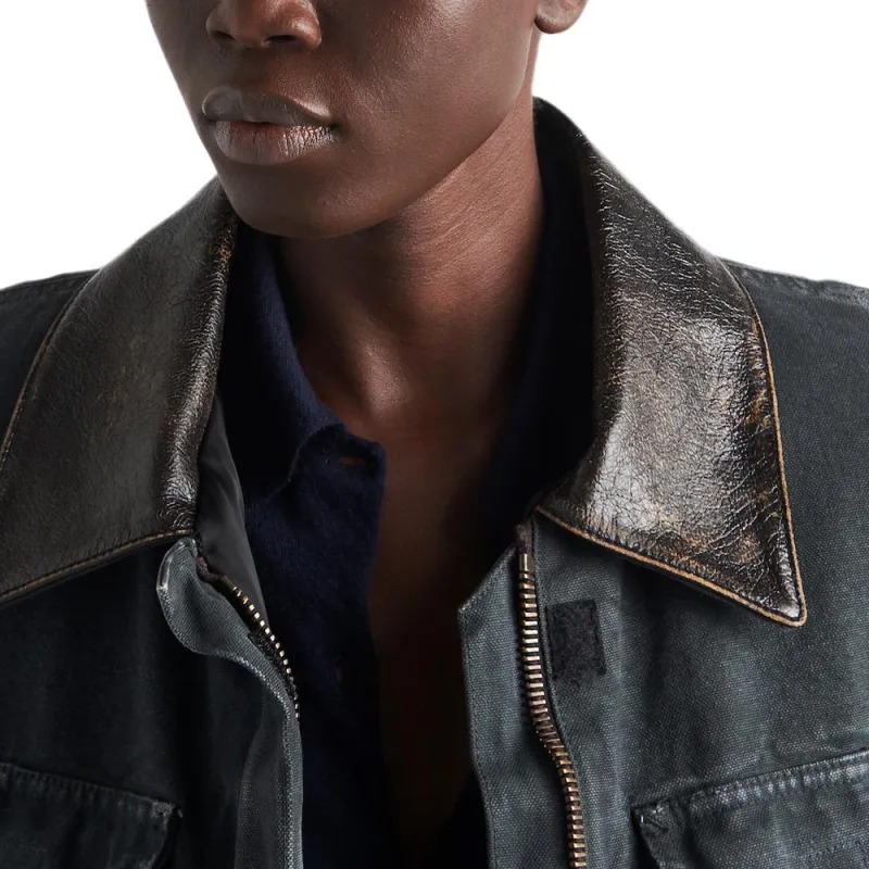 PRADA Distressed Canvas Jacket-3