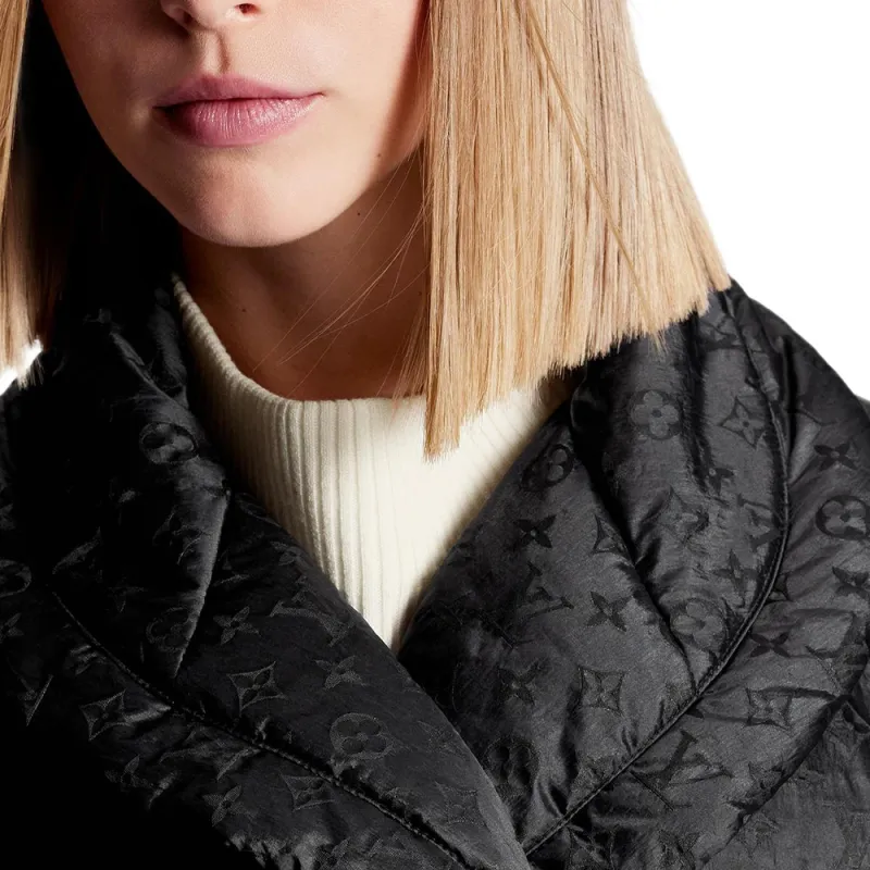 LOUIS VUITTON Monogram Jacquard Puffer Wrap Coat-4