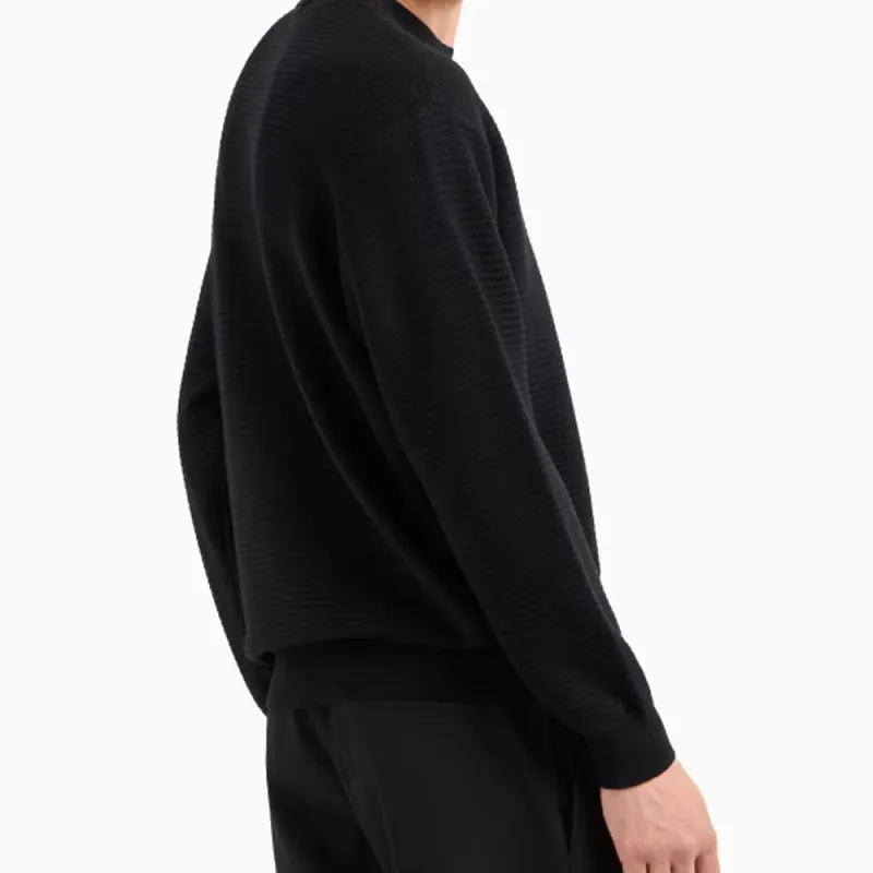 EMPORIO ARMANI Mock neck Jumper In Virgin Wool With A Micro textured Weave-6