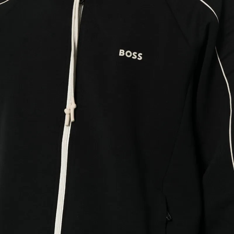 HUGO BOSS Logo Detailed Zipped Hoodie-5