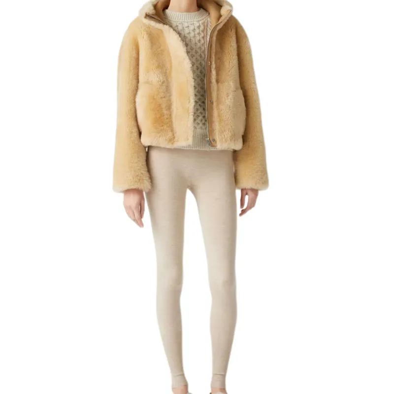 Loro Piana FW24 Velvet-feel Coat Women's Cream Cashmere Mixed Color-2