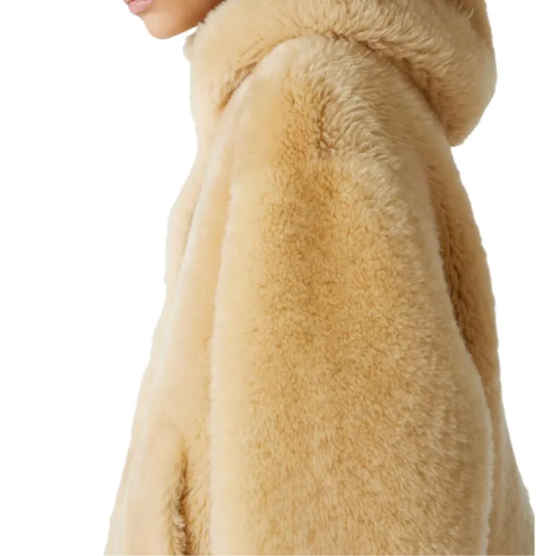 Loro Piana FW24 Velvet-feel Coat Women's Cream Cashmere Mixed Color-5