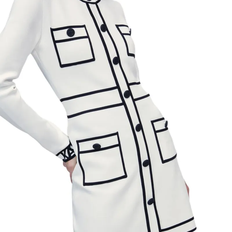 KARL LAGERFELD FW22 Long-Sleeved Dresses Women's White-3