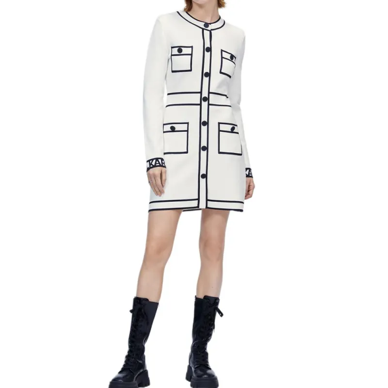 KARL LAGERFELD FW22 Long-Sleeved Dresses Women's White-2