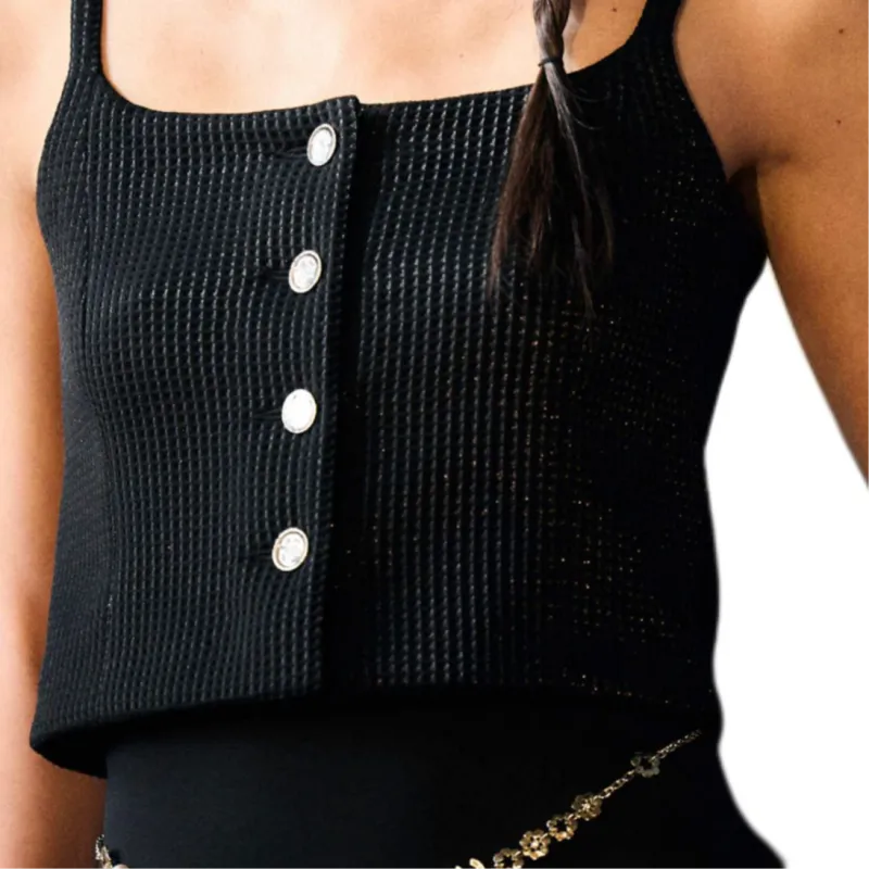 CHANEL Camisoles Women's Black-3