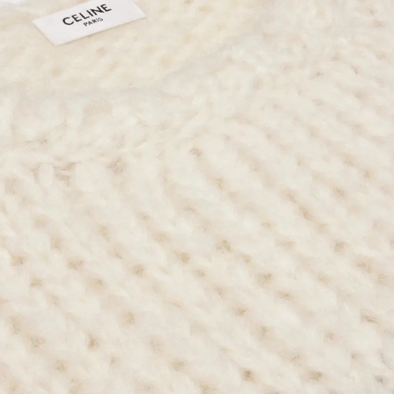 CELINE Striped Crew Neck Sweater In Chunky Mohair And Wool-2