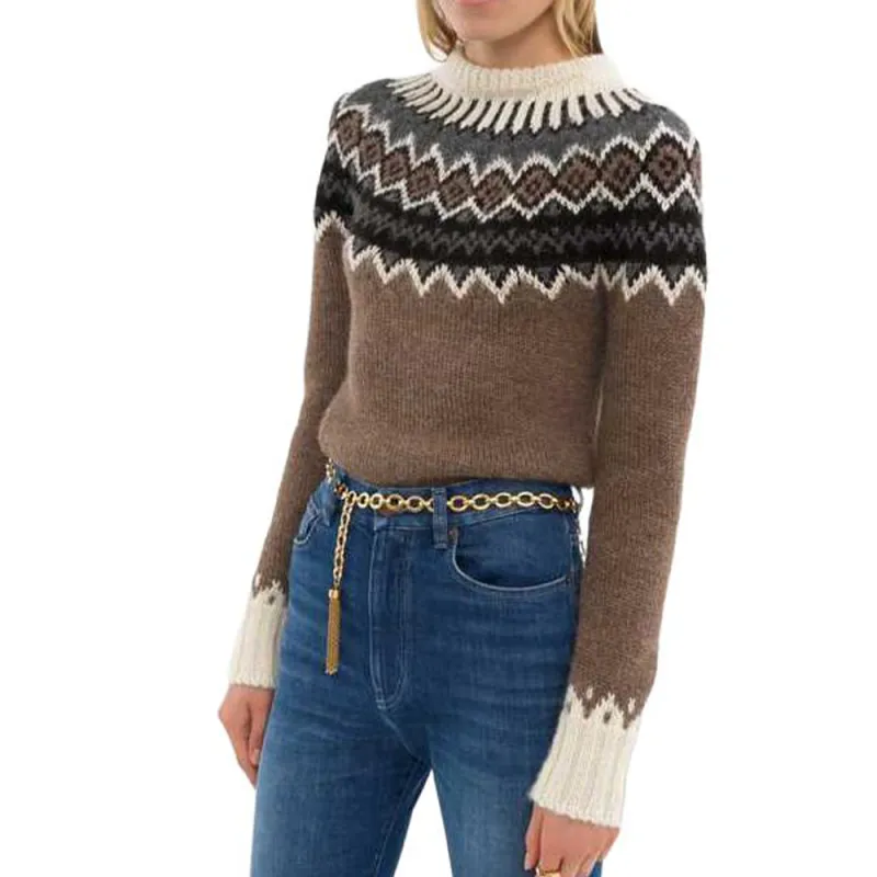 Chloé Mock neck Fair isle Sweater-1