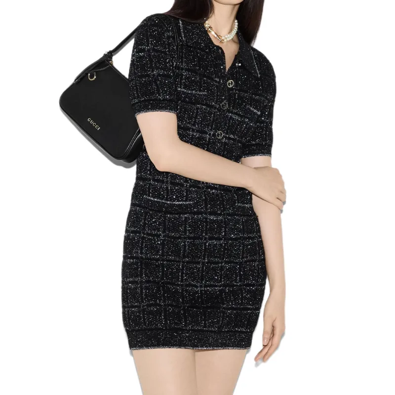 GUCCI FW24 Short Sleeved Dresses Women's Black-3