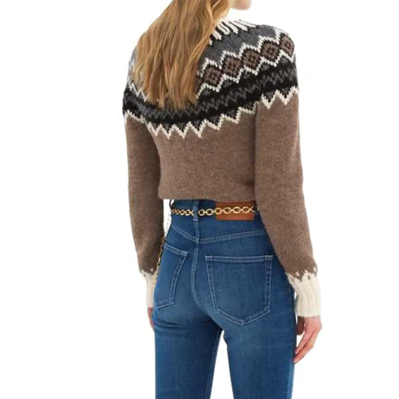Chloé Mock neck Fair isle Sweater-2